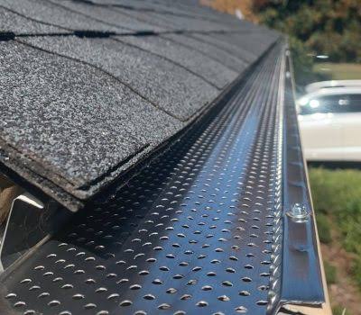 Gutter guard installed to keep debris out