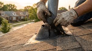 Roof repair — resealing a pipe boot flashing